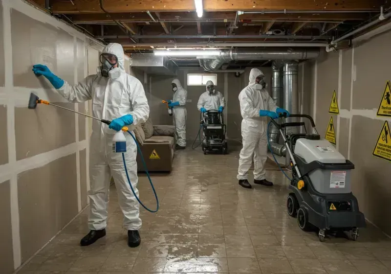 Basement Moisture Removal and Structural Drying process in Clayton, OH